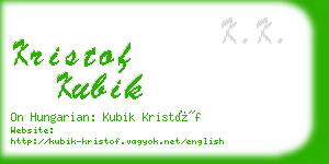 kristof kubik business card